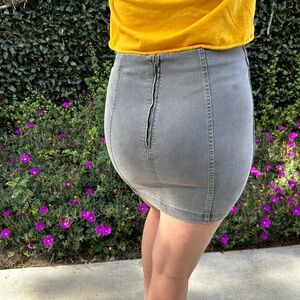 Gray Mini Pencil Skirt Casual